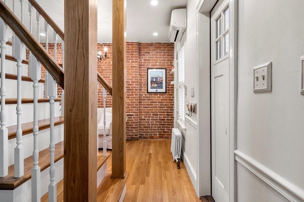 Interior, Recessed Lighting, Stone Walls, Wood Texture Flooring