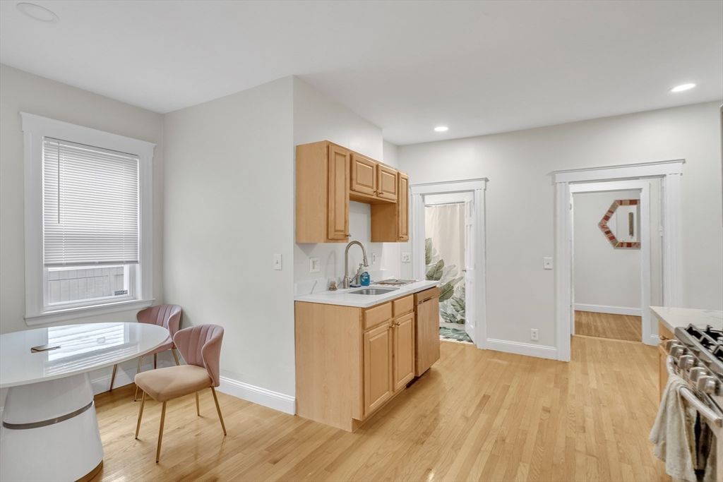 Interior, Kitchen, Recessed Lighting, Wood Texture Flooring