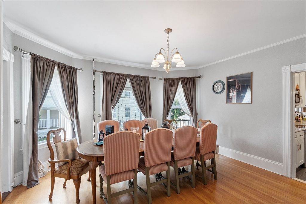 Chandelier, Dining room, Interior, Wood Texture Flooring