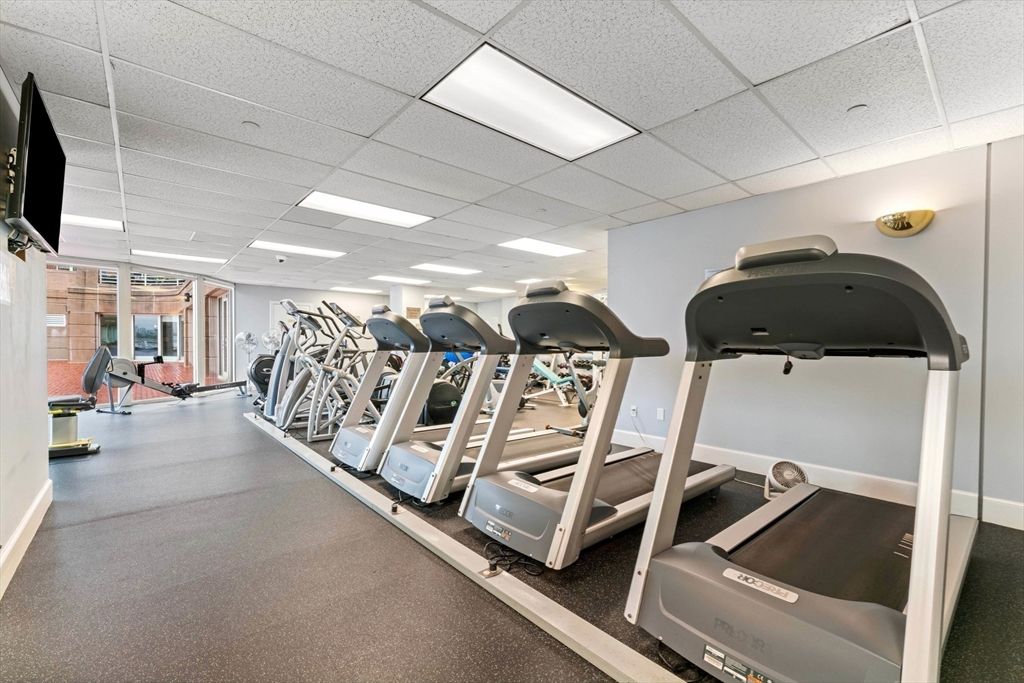 Fitness Equipment, Gym, Interior, Recessed Lighting
