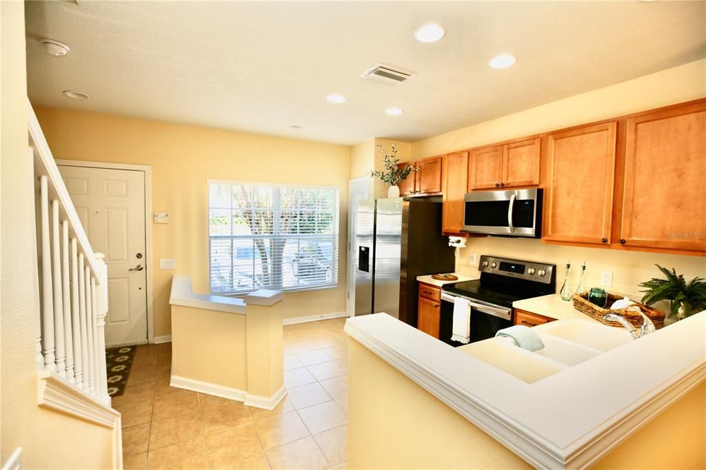 Interior, Kitchen, Living room, Recessed Lighting, Stainless Steel Appliances