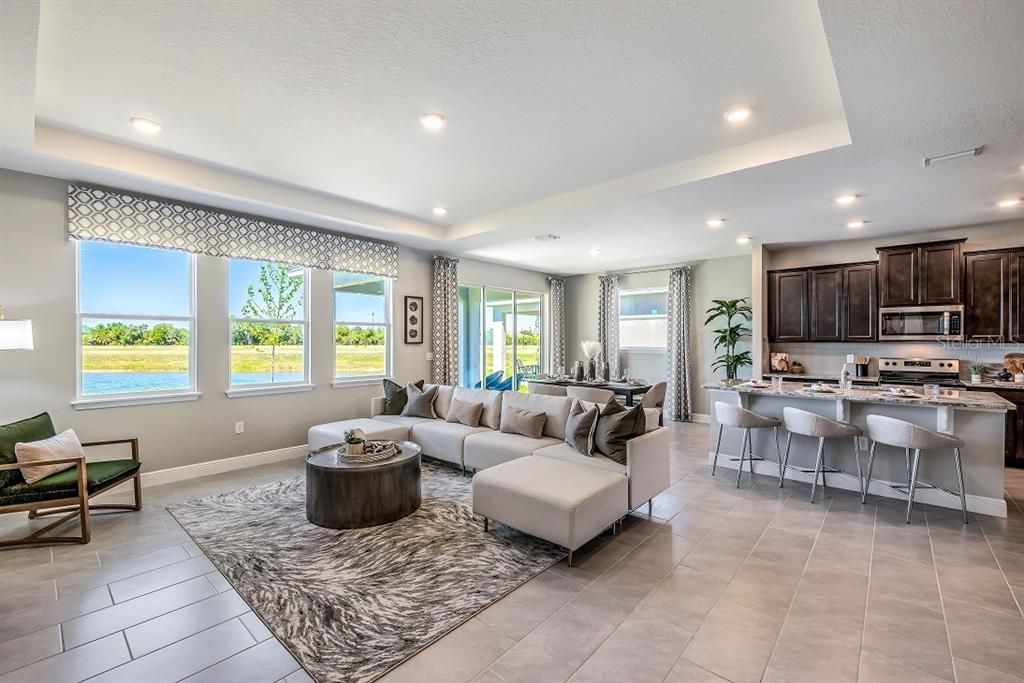 Dining room, Interior, Kitchen, Living room, Recessed Lighting, Stainless Steel Appliances