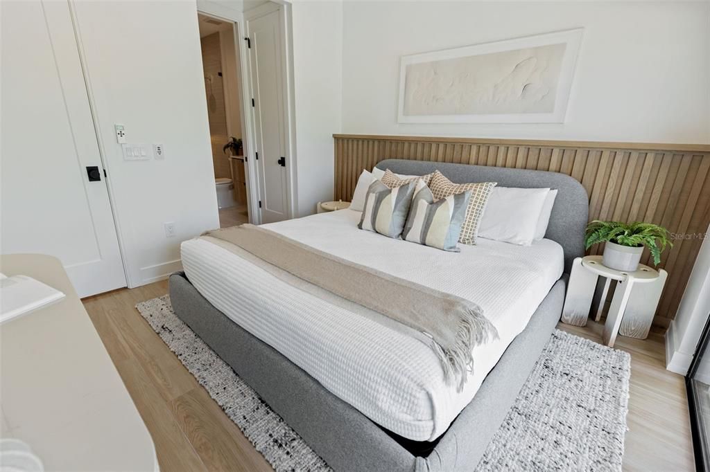 Bedroom, Interior, Wood Texture Flooring