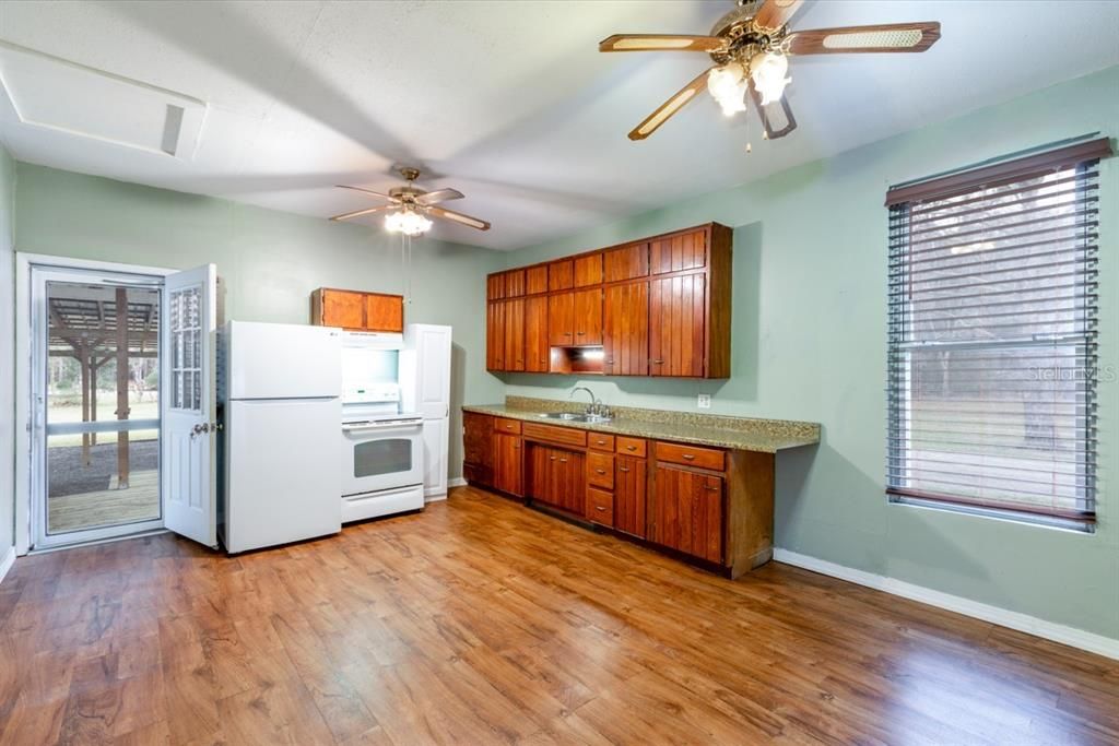 Interior, Kitchen, Wood Texture Flooring