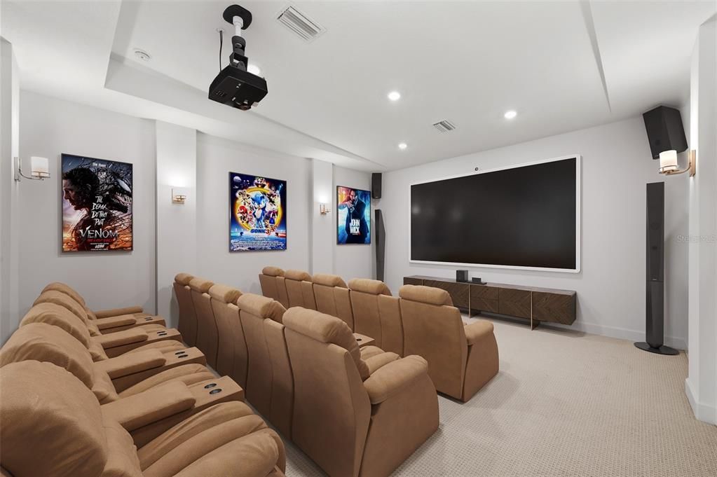 Home Theatre Room, Interior, Projection Screen, Recessed Lighting, Theatre Room