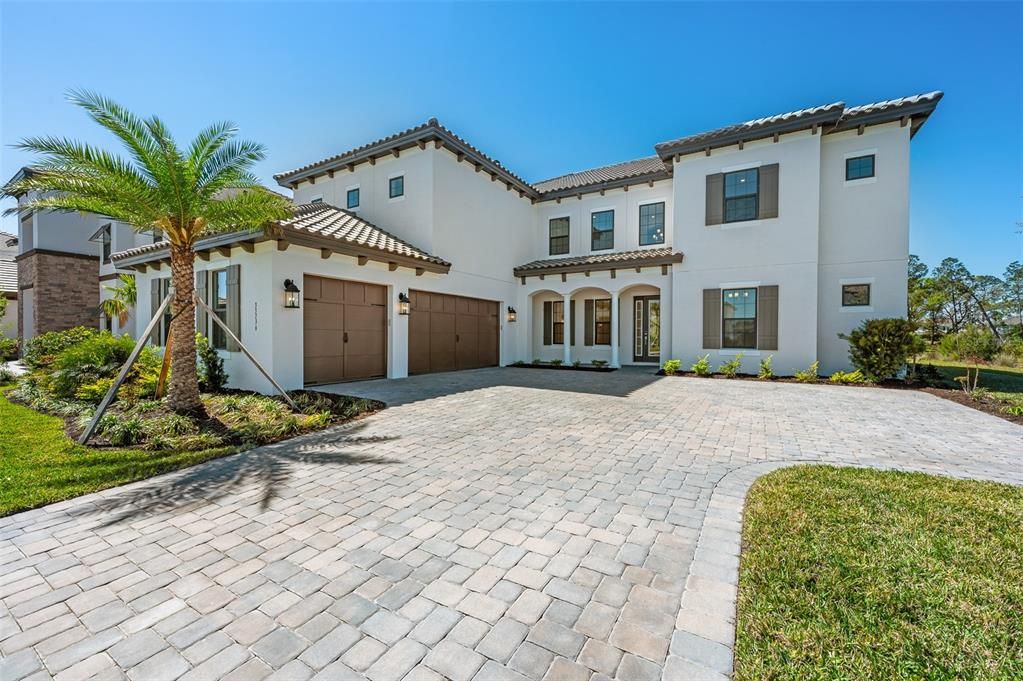 Attached, Backyard, Exterior, Facade, Mediterranean