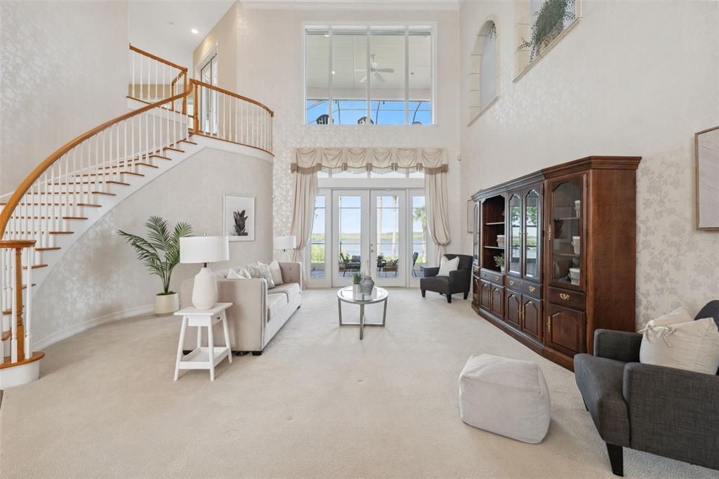Interior, Living room, Recessed Lighting