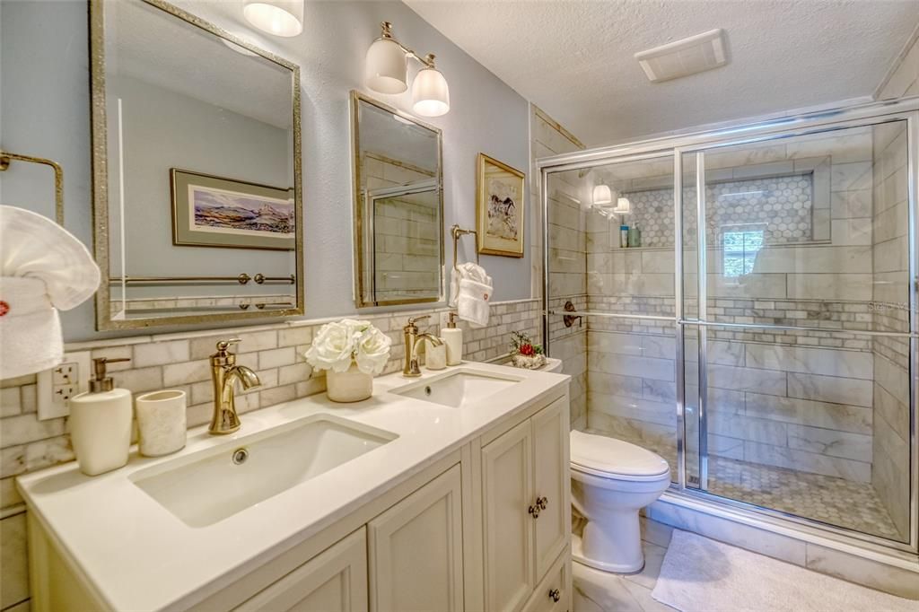 Bathroom, Dual Sink Vanities, Glass Shower, Interior