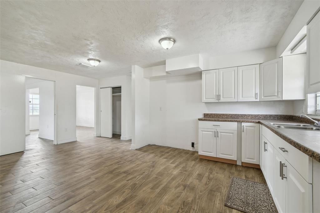 Interior, Kitchen, Wood Texture Flooring