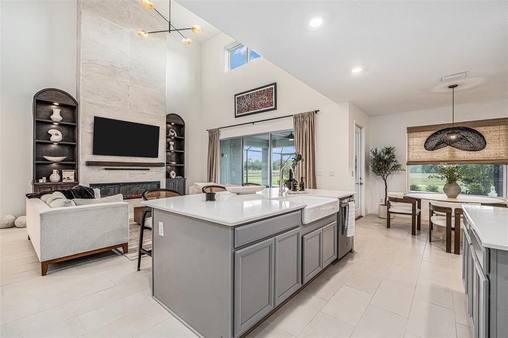 Dining room, Interior, Kitchen, Living room, Pendant Lights, Recessed Lighting