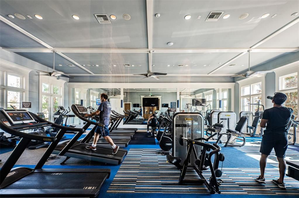 Fitness Equipment, Gym, Interior, Recessed Lighting