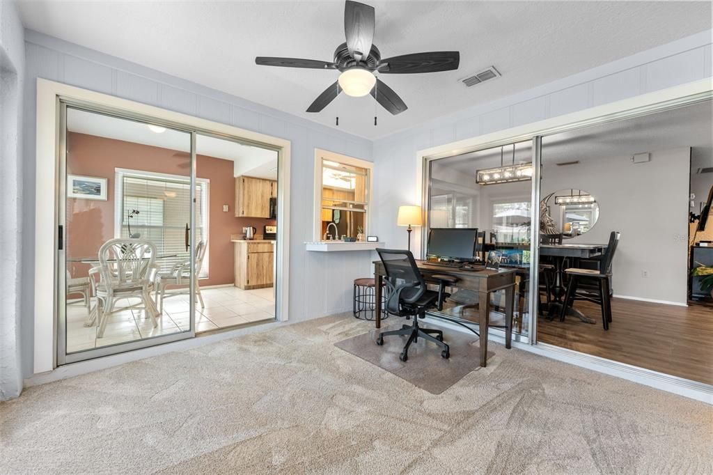 Home Office, Interior, Pendant Lights, Wood Texture Flooring