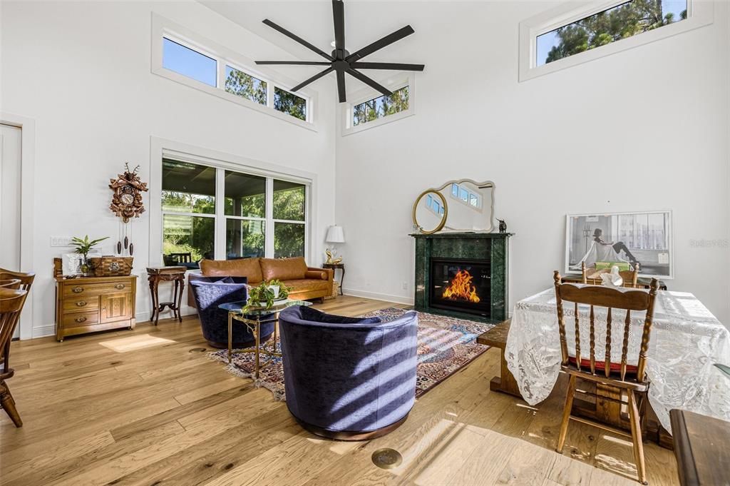 Fireplace, Interior, Living room, Wood Texture Flooring