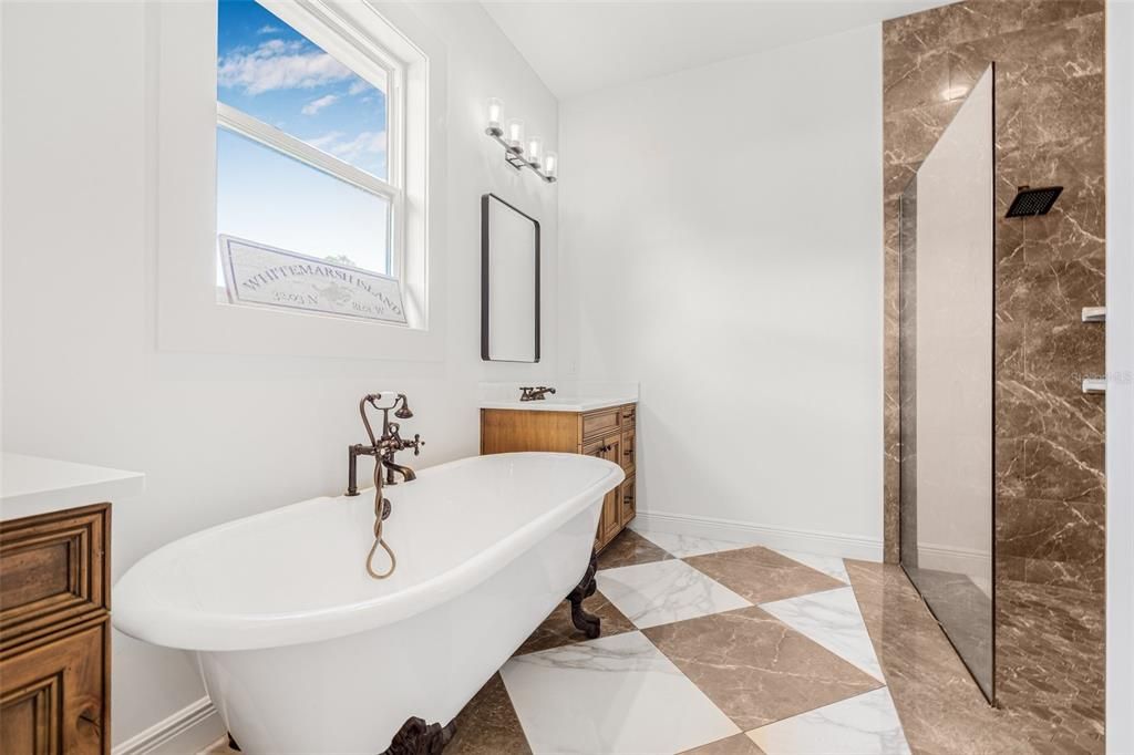 Bathroom, Free Standing Baths, Interior, Marble