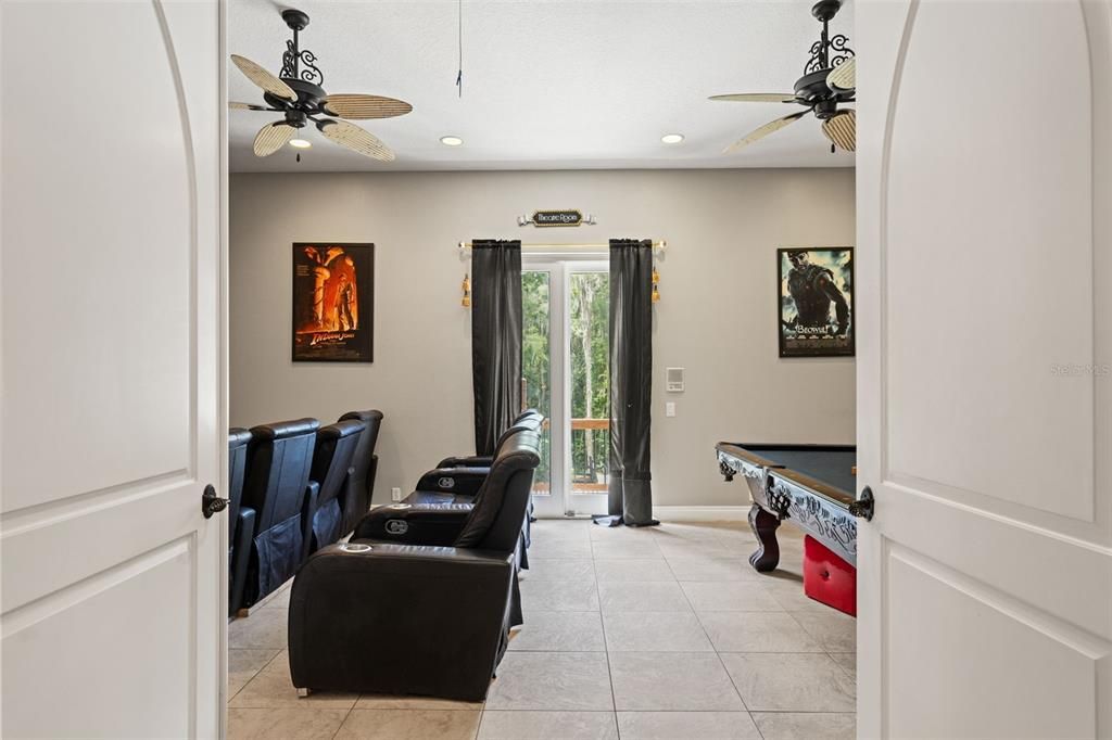 Home Theatre Room, Game Room, Interior, Recessed Lighting