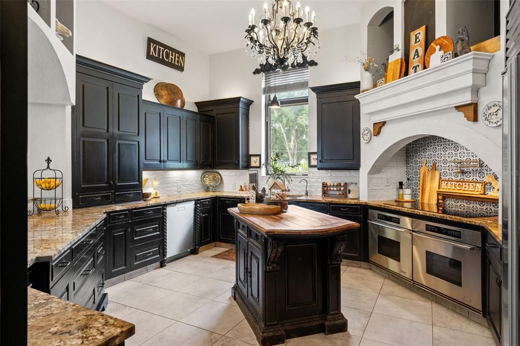 Chandelier, Interior, Kitchen, Stainless Steel Appliances