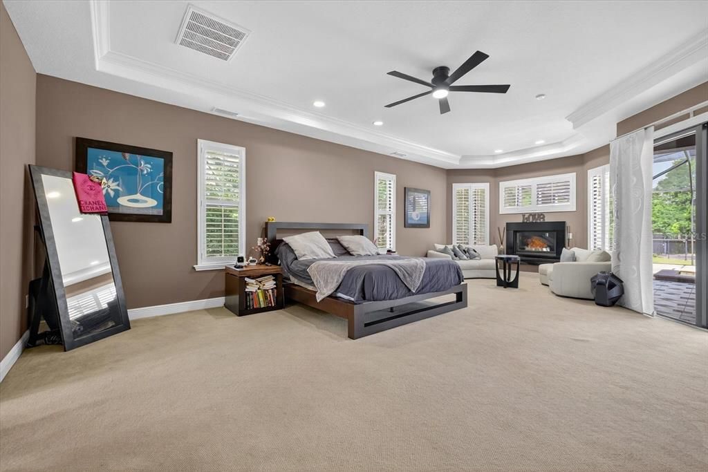 Bedroom, Fireplace, Interior, Recessed Lighting