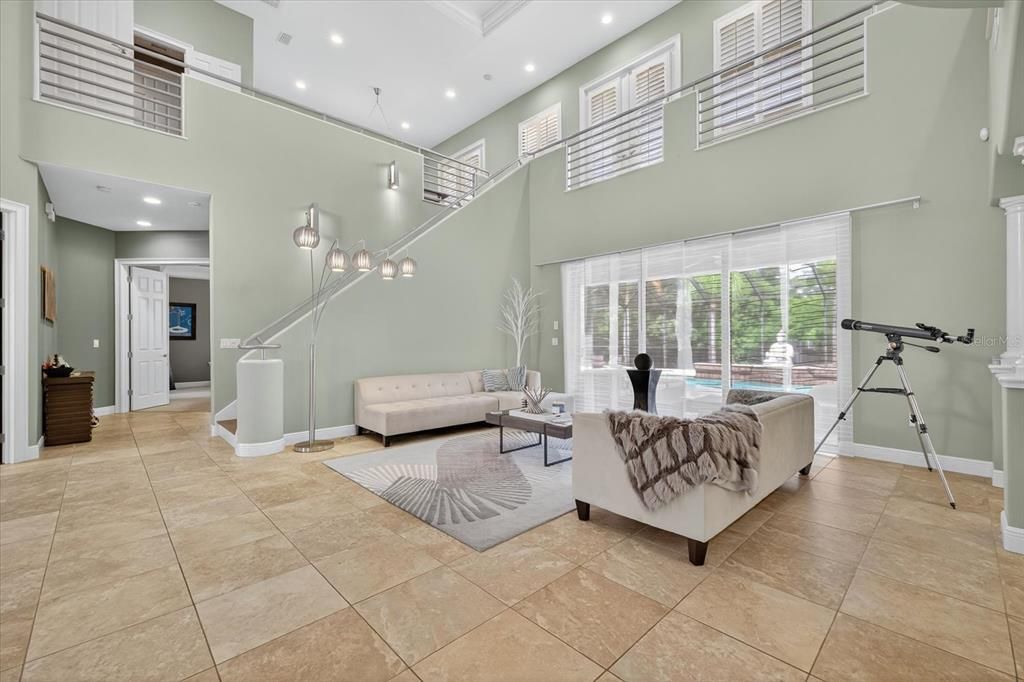 Interior, Living room, Recessed Lighting