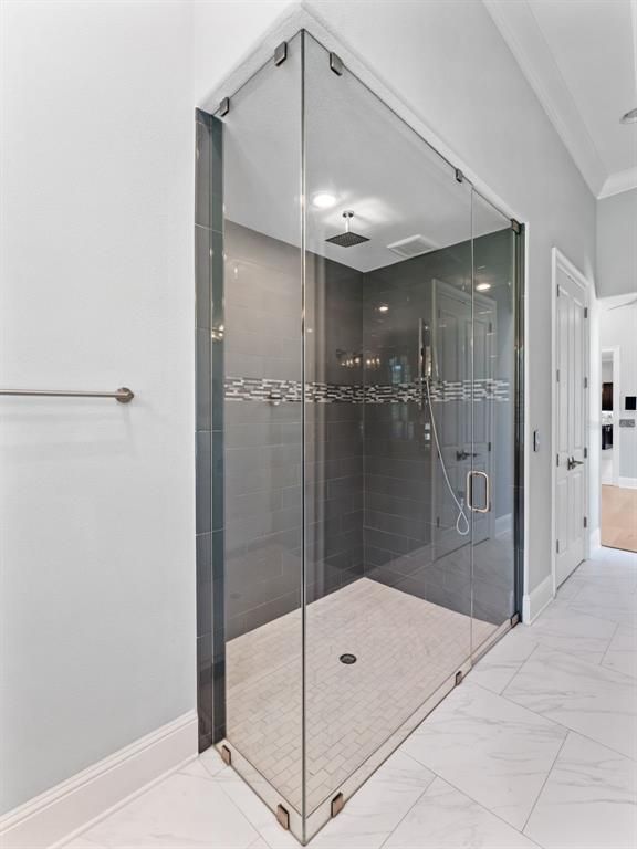 Bathroom, Glass Shower, Interior, Marble
