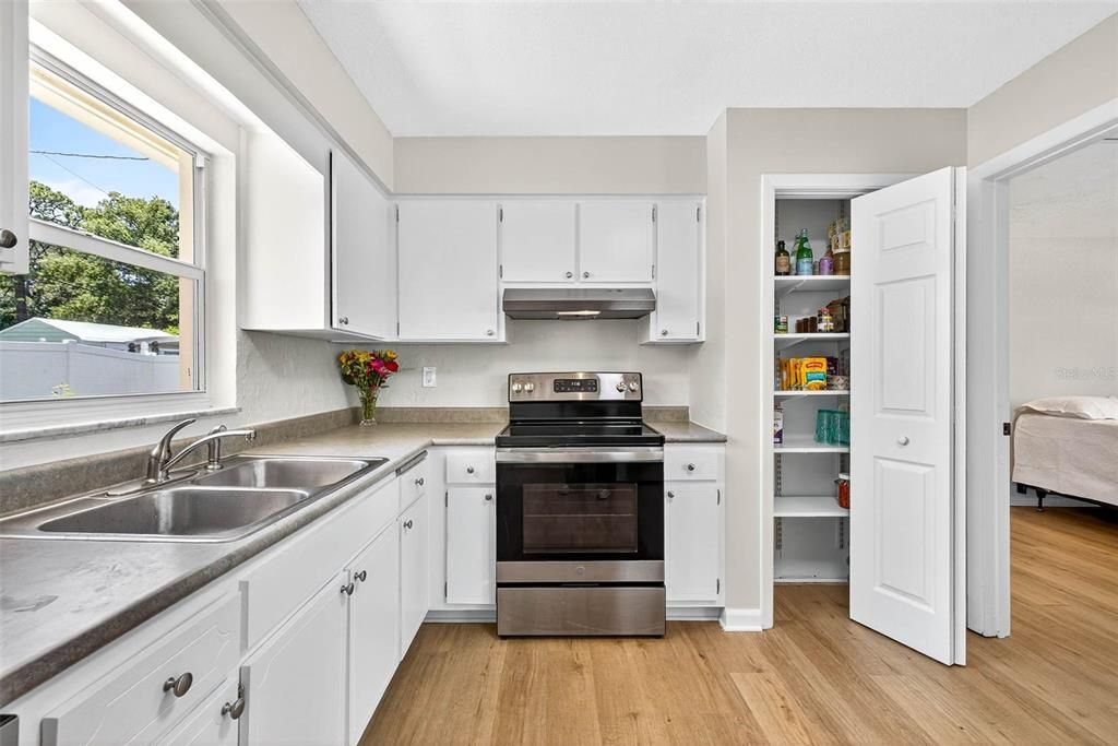 Interior, Kitchen, Stainless Steel Appliances, Wood Texture Flooring