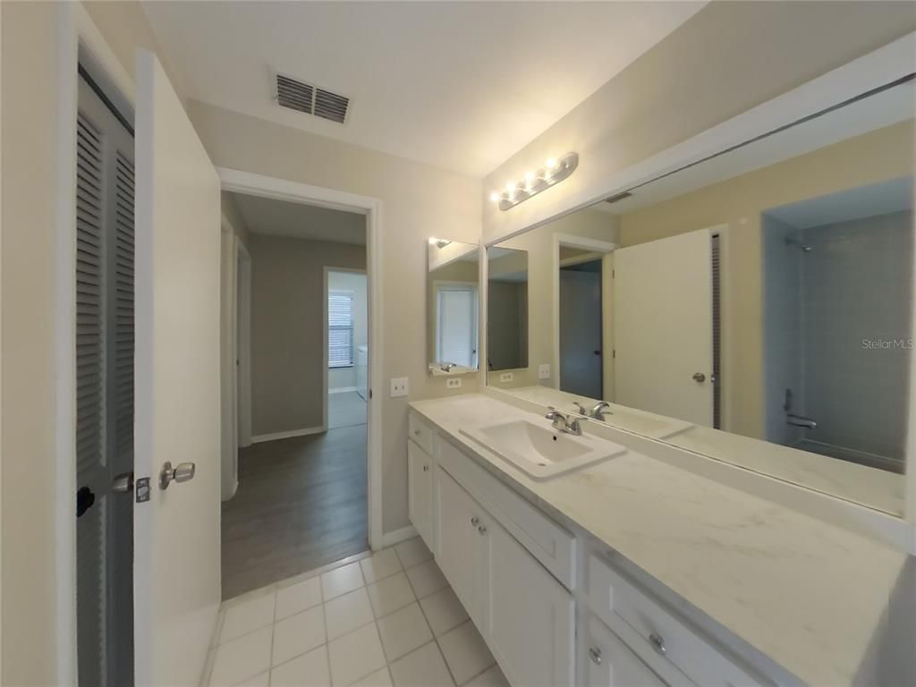 Bathroom, Dual Sink Vanities, Interior, Wood Texture Flooring