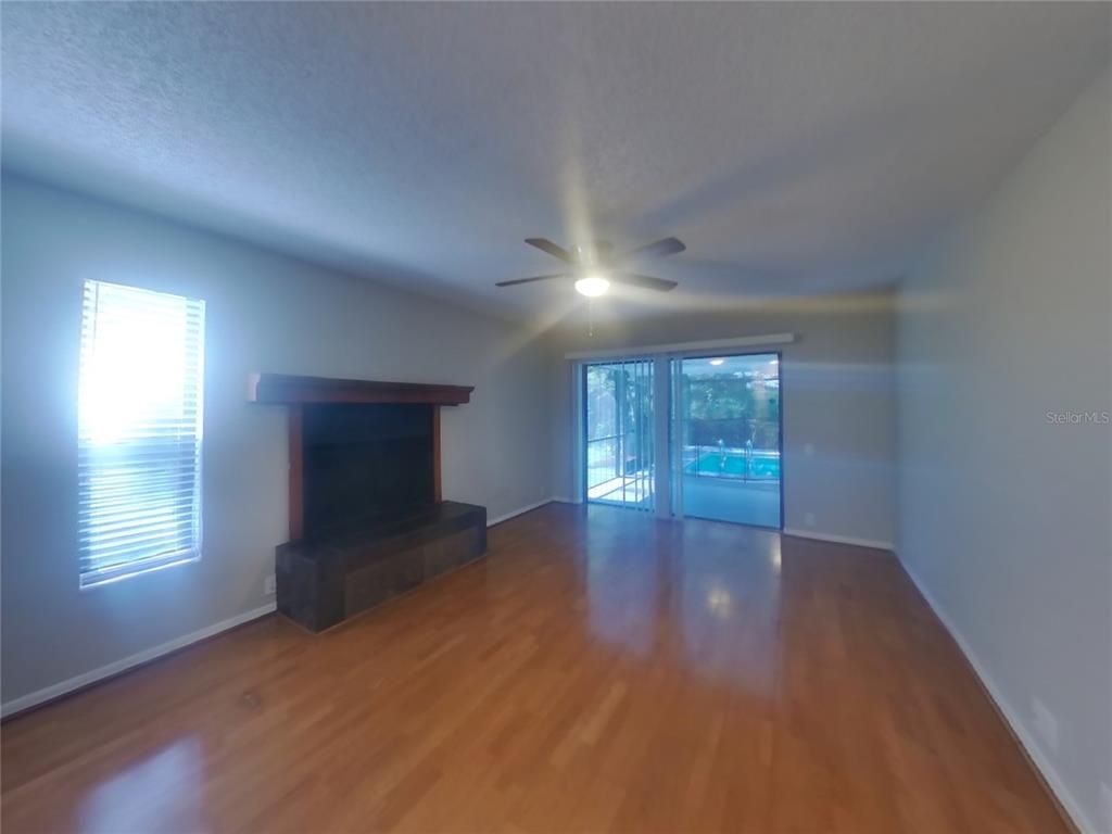 Empty room, Fireplace, Interior, Wood Texture Flooring