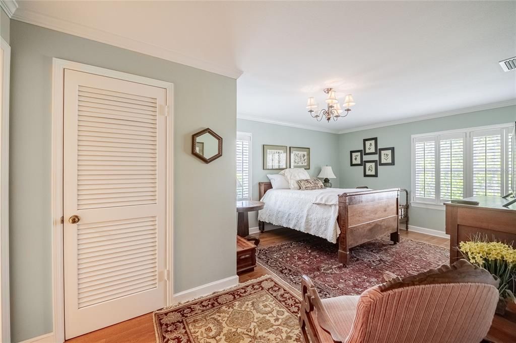 Bedroom, Chandelier, Interior, Wood Texture Flooring