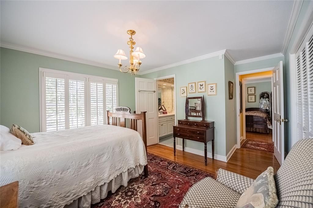 Bedroom, Chandelier, Interior, Wood Texture Flooring