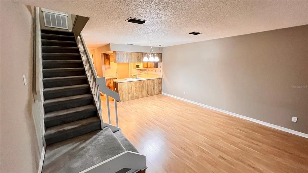 Interior, Kitchen, Pendant Lights, Wood Texture Flooring
