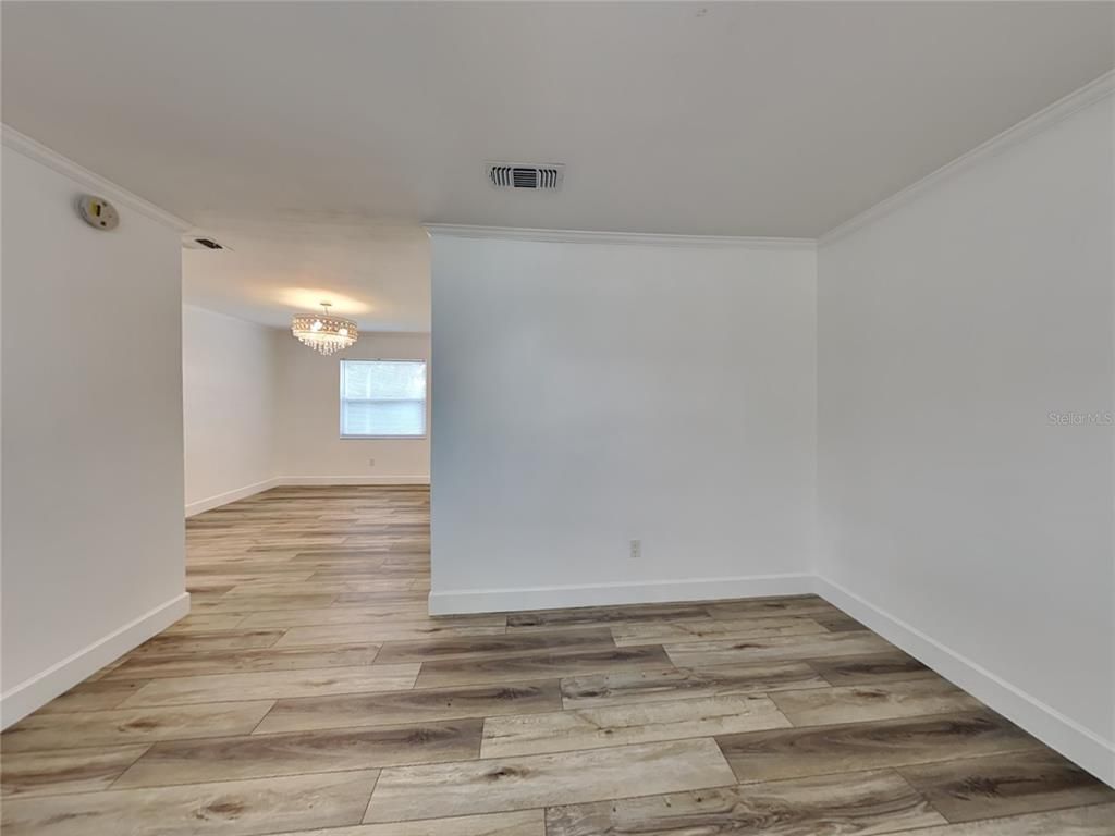 Chandelier, Empty room, Interior, Wood Texture Flooring