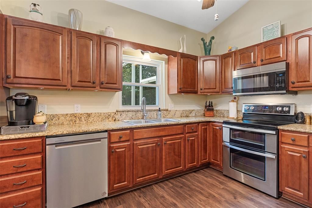 Interior, Kitchen, Stainless Steel Appliances, Wood Texture Flooring