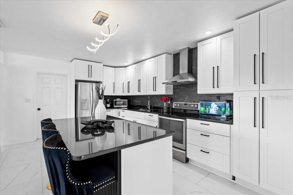 Interior, Kitchen, Marble, Recessed Lighting