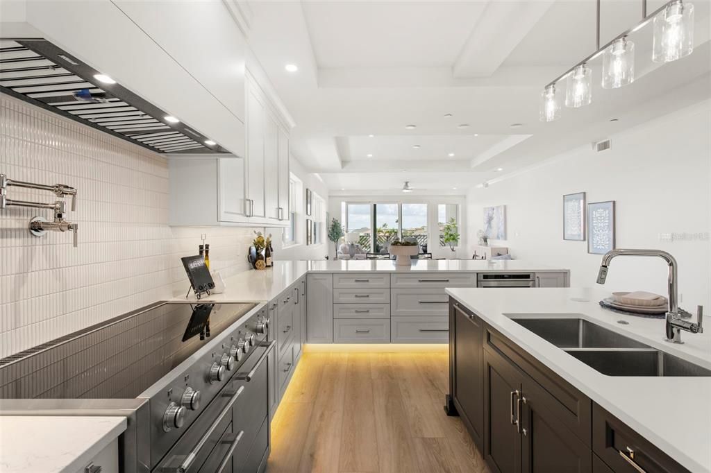 Interior, Kitchen, Recessed Lighting, Wood Texture Flooring