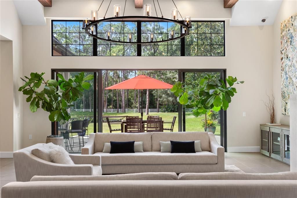 Chandelier, Interior, Living room, Wooden Beams