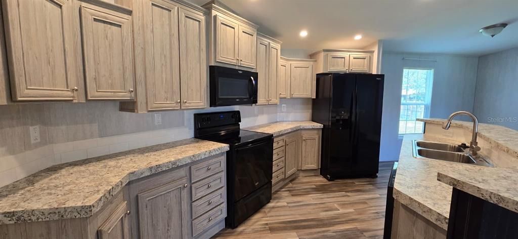 Interior, Kitchen, Recessed Lighting, Wood Texture Flooring