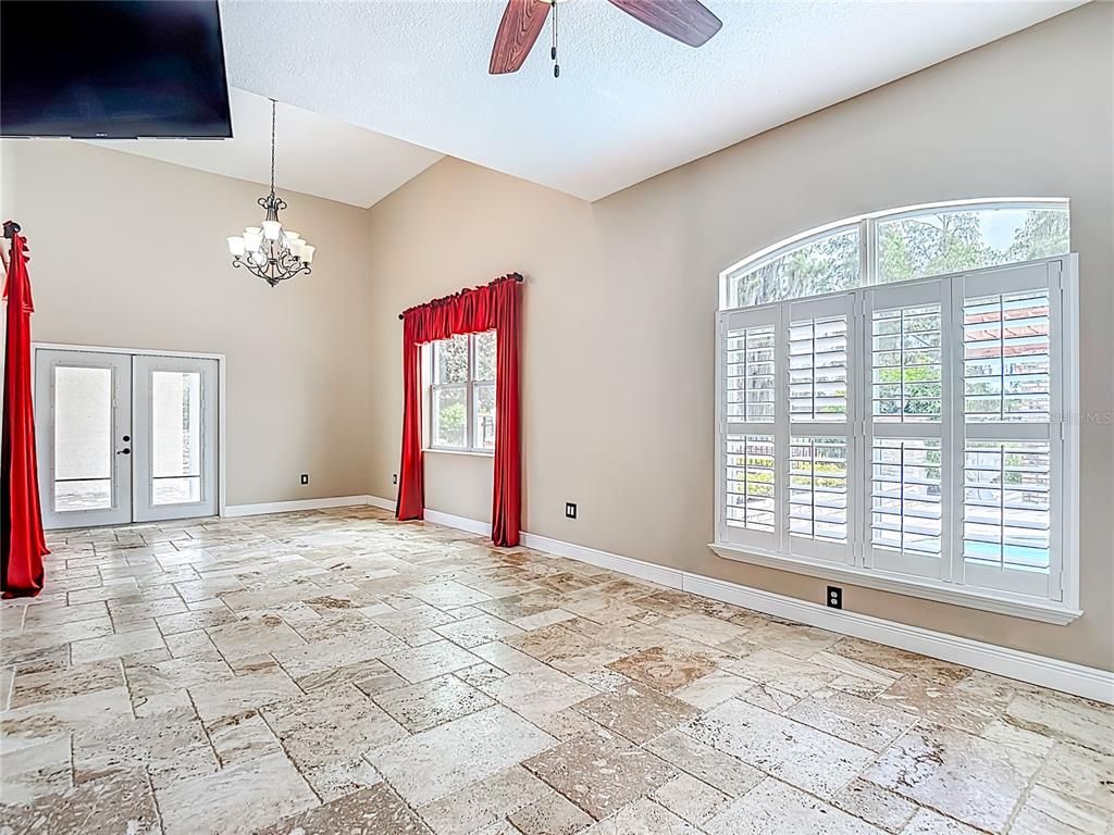 Chandelier, Empty room, Interior