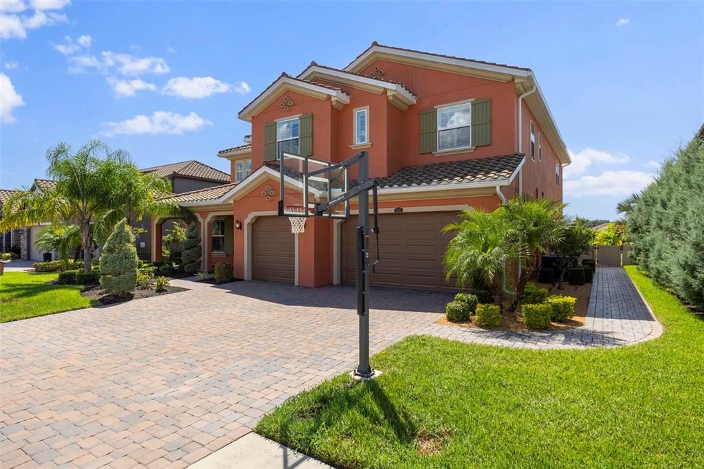 Attached, Backyard, Exterior, Facade, Mediterranean