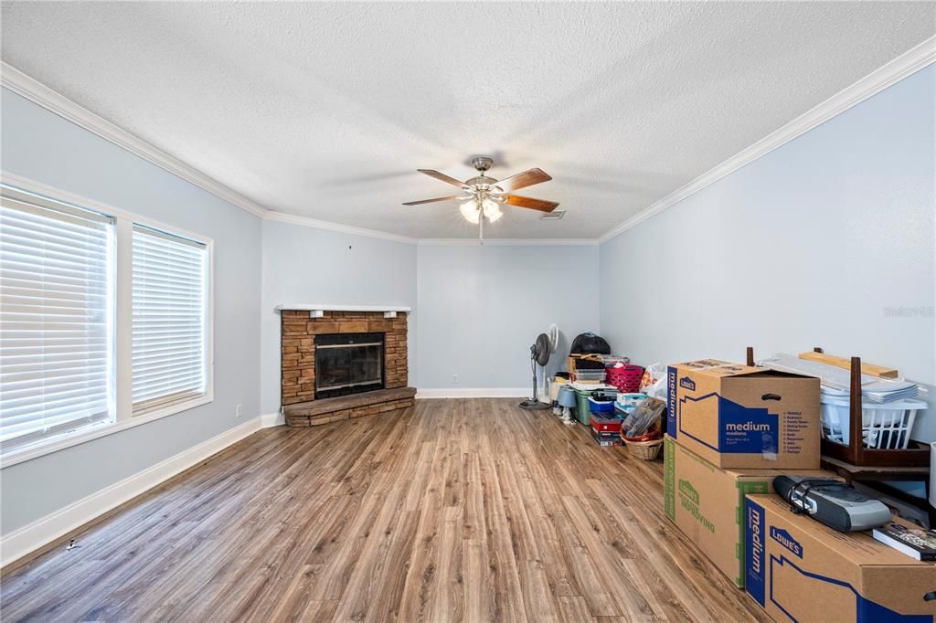 Fireplace, Interior, Wood Texture Flooring