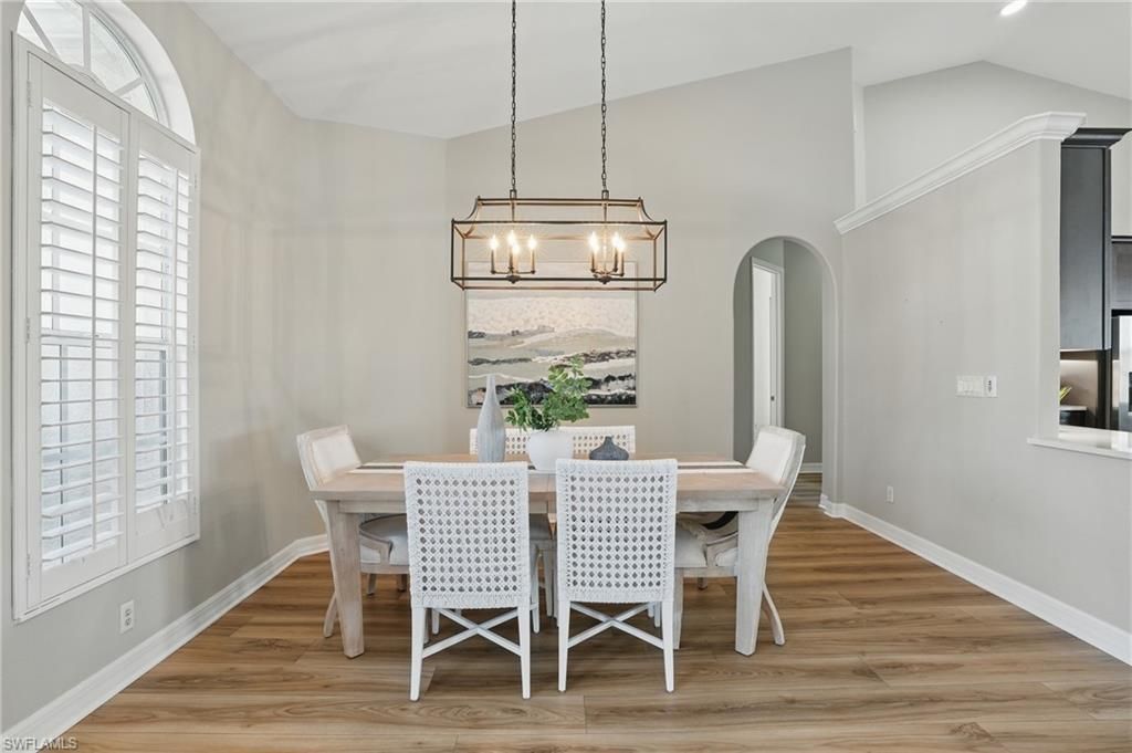 Chandelier, Dining room, Interior, Pendant Lights, Wood Texture Flooring
