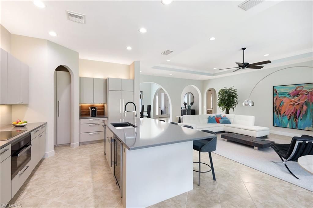 Interior, Kitchen, Living room, Recessed Lighting, Stainless Steel Appliances