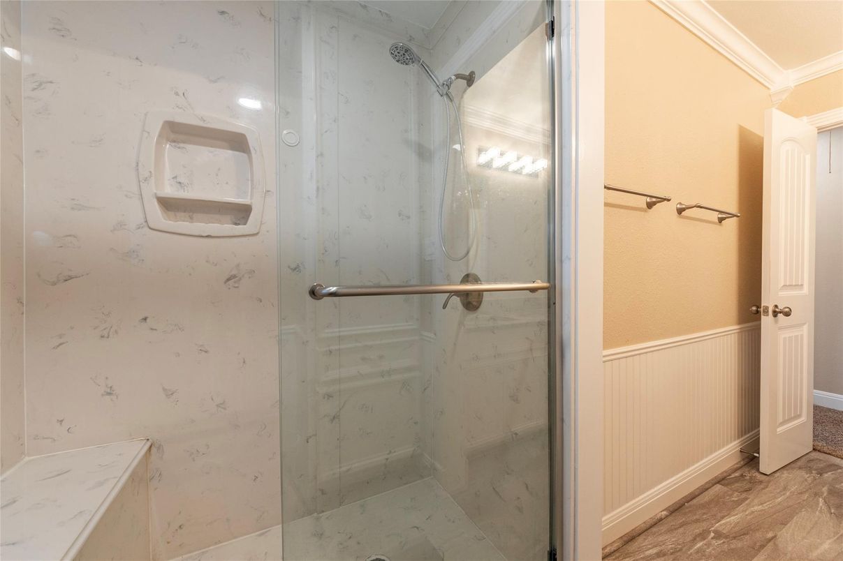 Bathroom, Glass Shower, Interior, Marble Walls