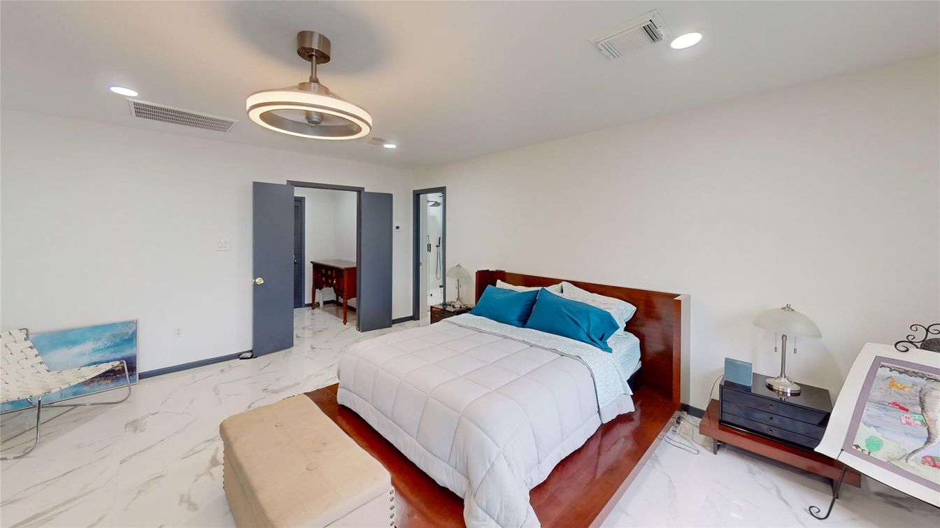 Bedroom, Interior, Marble, Pendant Lights, Recessed Lighting