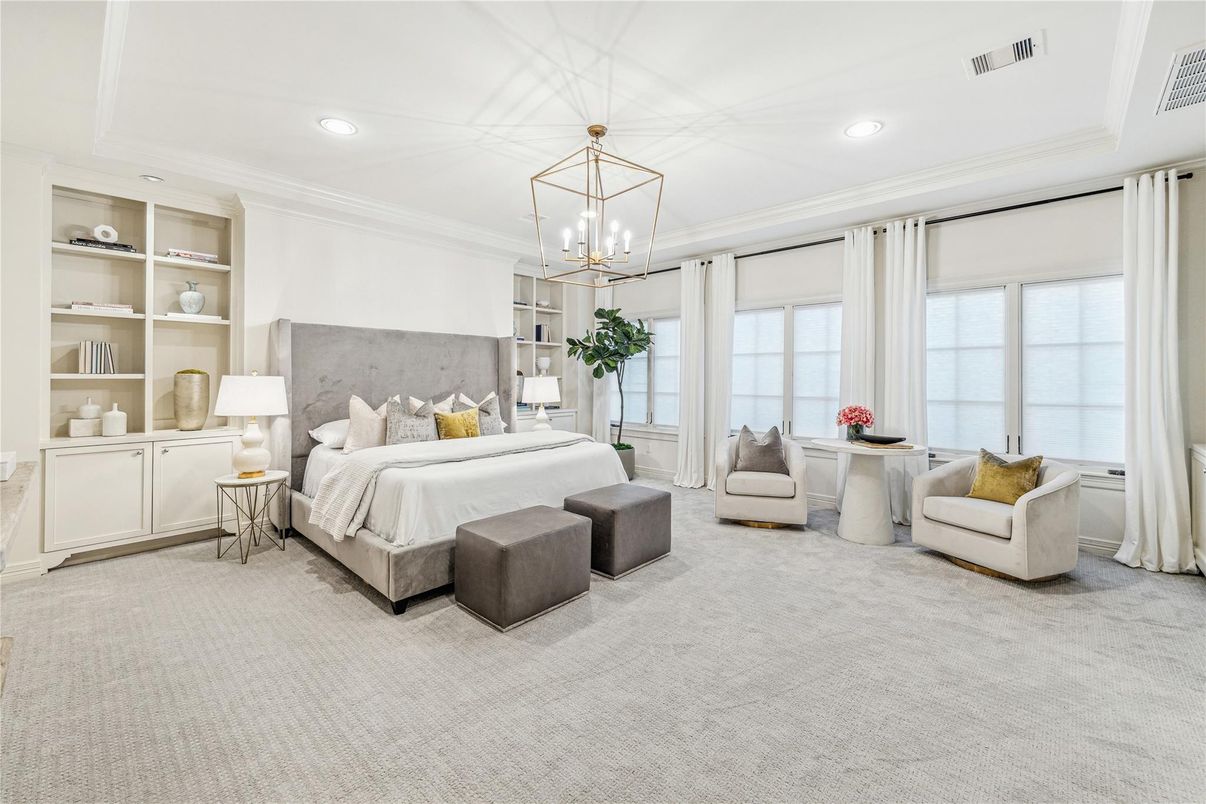 Bedroom, Interior, Pendant Lights, Recessed Lighting
