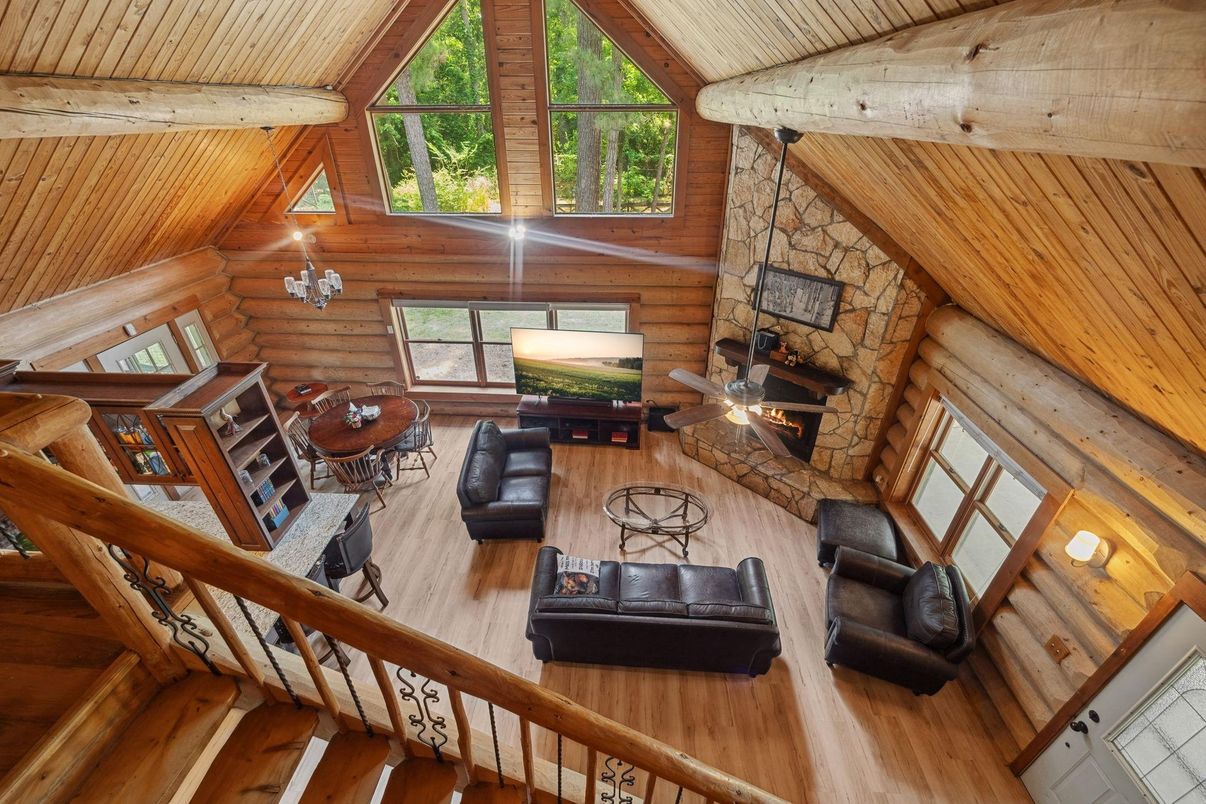 Fireplace, Interior, Living room, Stone Walls, Wooden Beams, Wooden Ceilings, Wood Texture Flooring, Wooden Walls