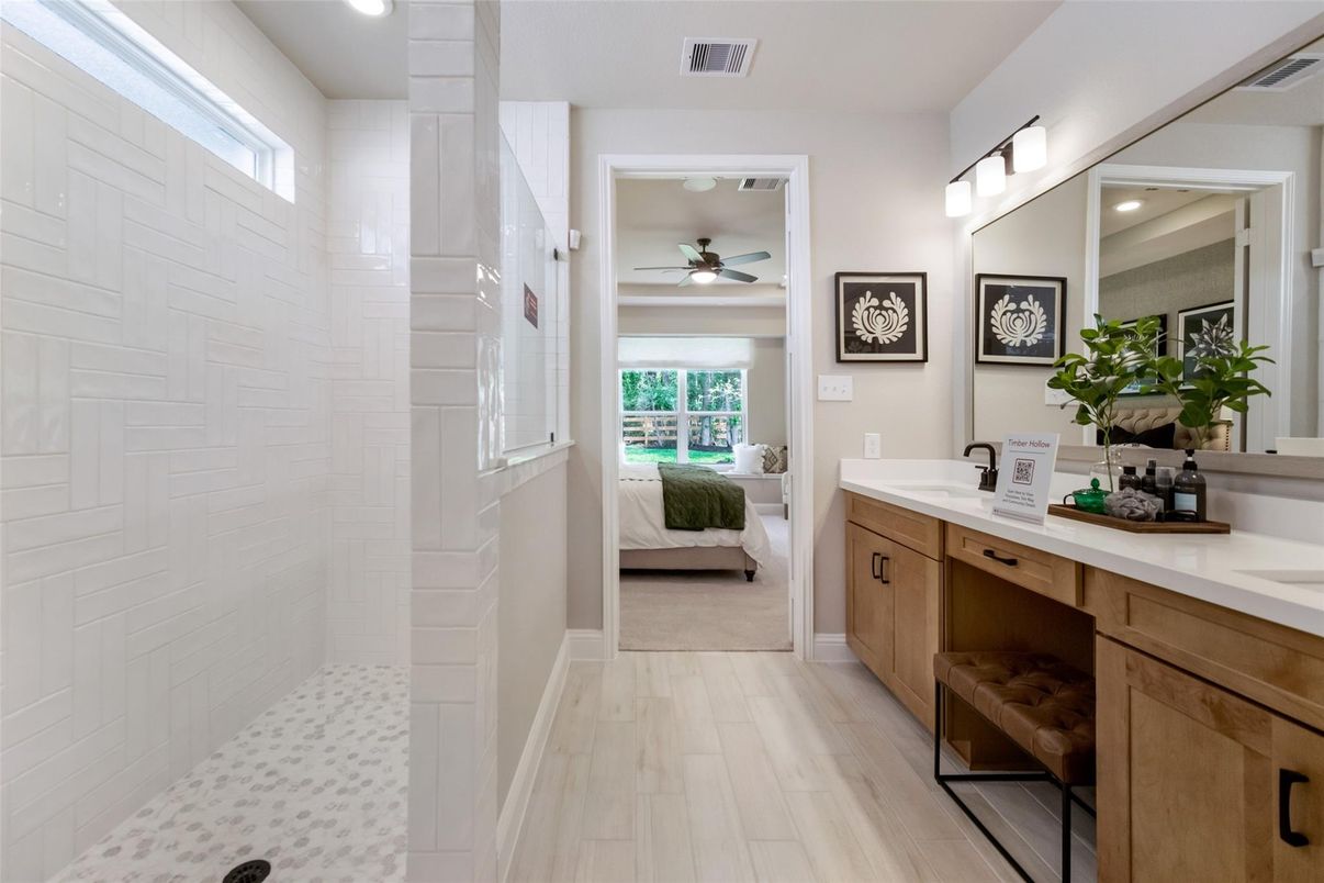 Bathroom, Bedroom, Interior, Recessed Lighting, Wood Texture Flooring