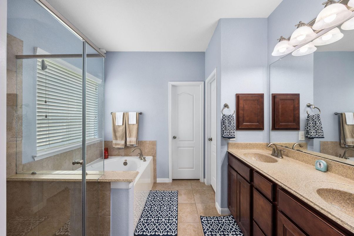 Bathroom, Dual Sink Vanities, Glass Shower, Interior