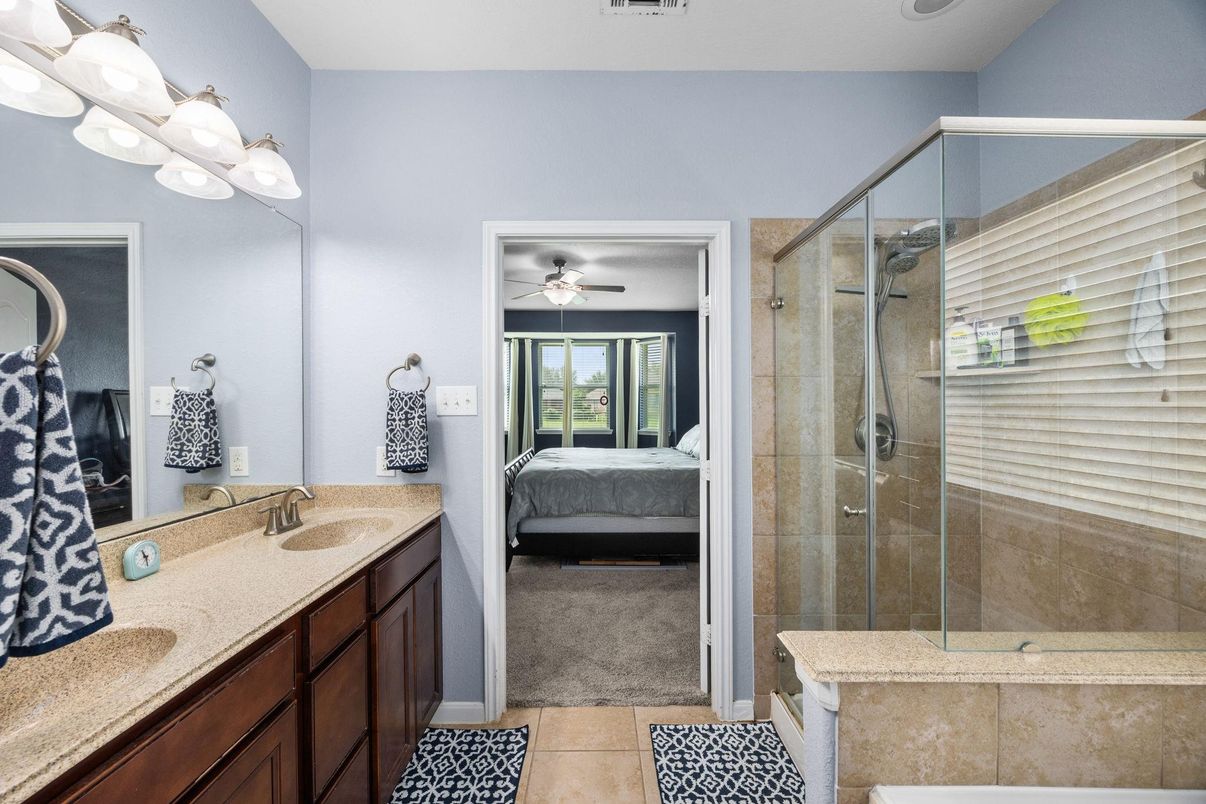 Bathroom, Bedroom, Dual Sink Vanities, Glass Shower, Interior