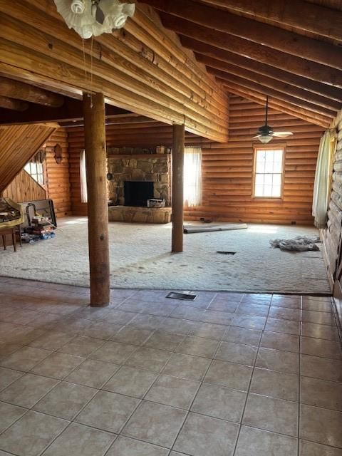 Fireplace, Interior, Stone Walls, Wooden Beams, Wooden Ceilings, Wooden Walls