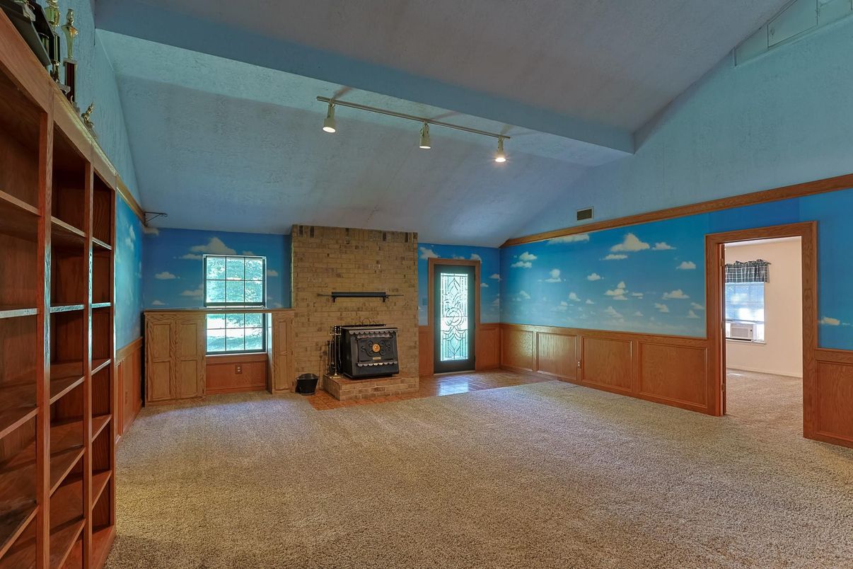 Empty room, Fireplace, Interior, Stone Walls