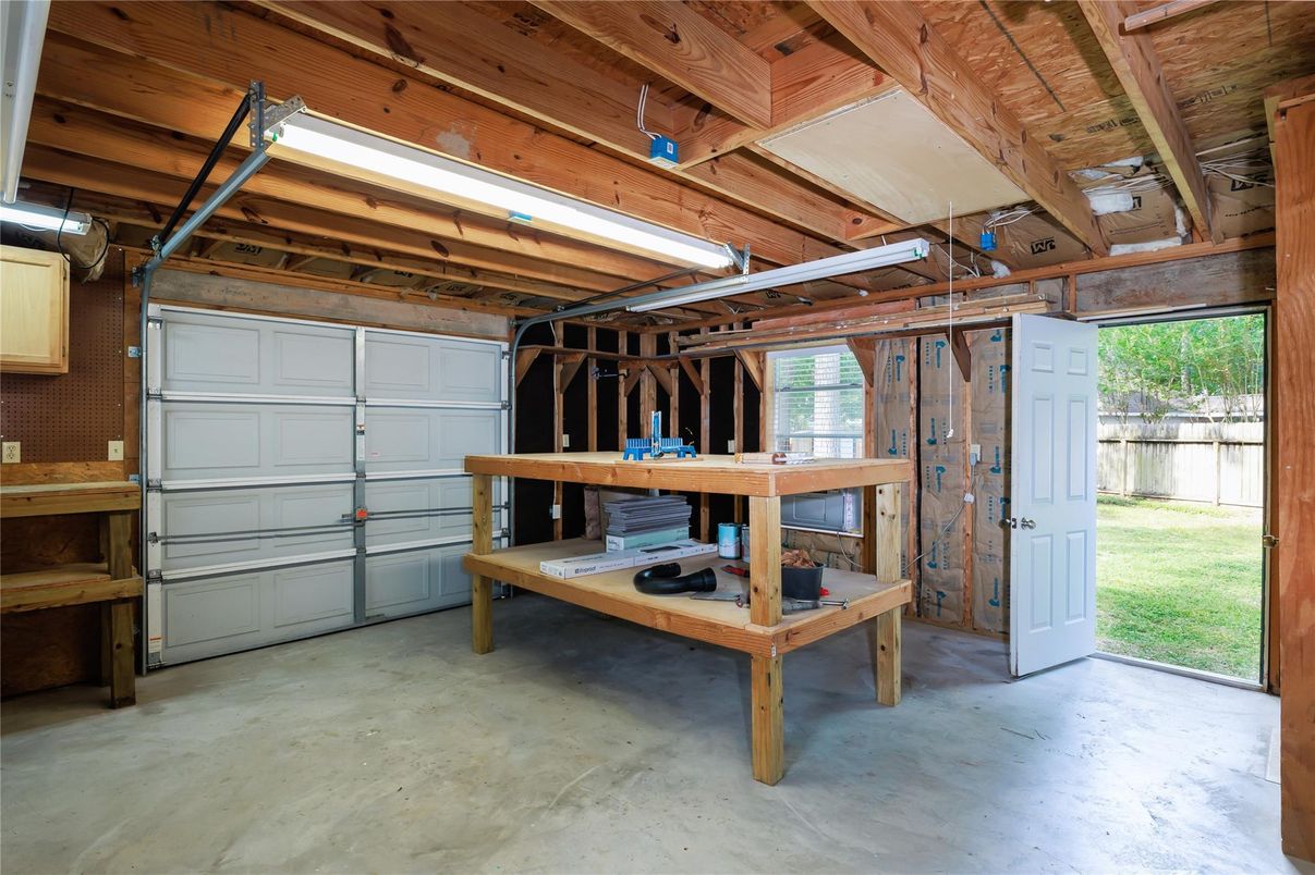 Garage, Interior, Wooden Beams, Wooden Ceilings, Wooden Walls